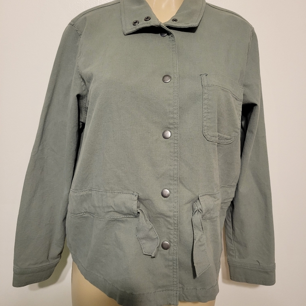 LC Lauren Conrad Green Large  Military Utility Jacket Camo Hunting Farm - Picture 4 of 5